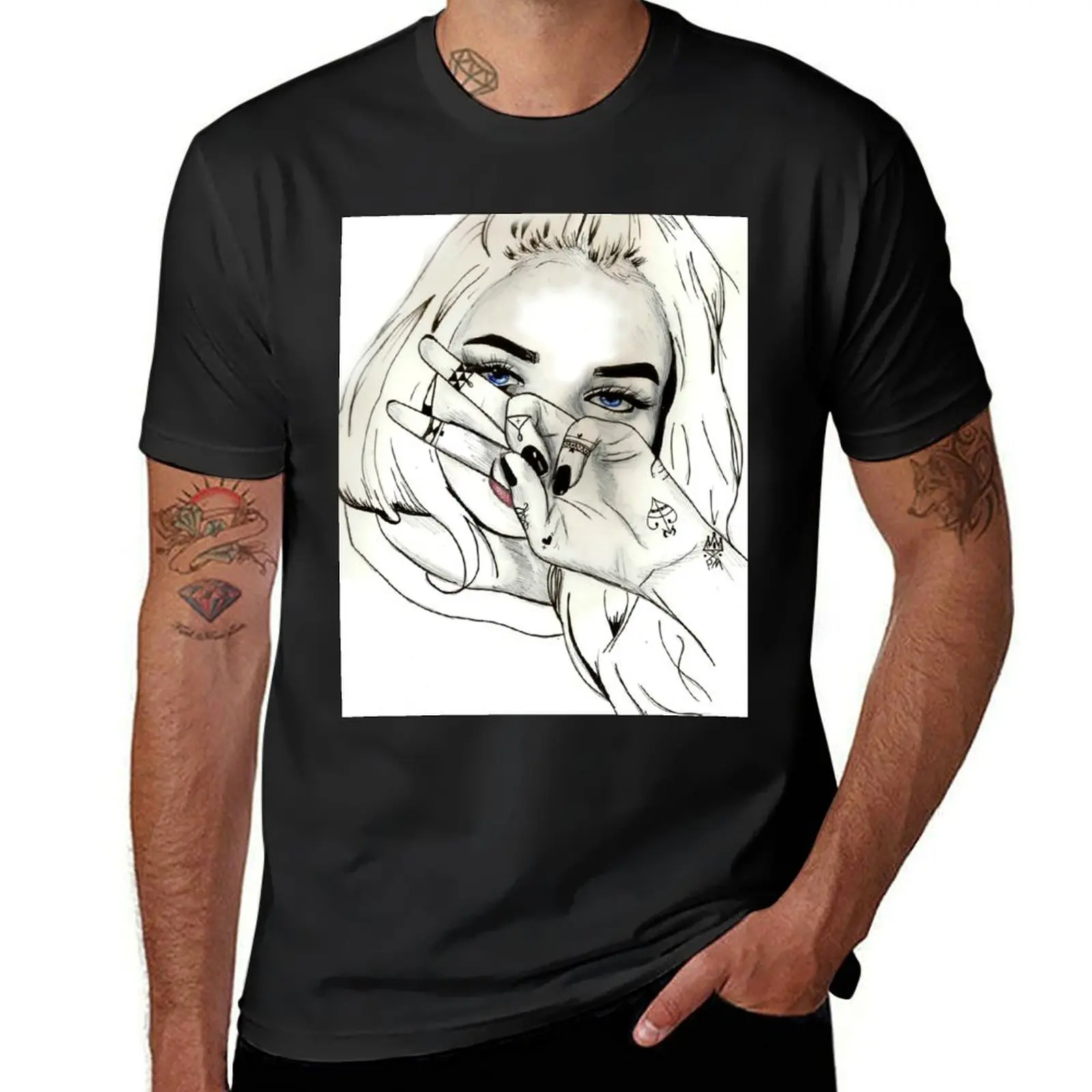 

Pia Mia Pen Drawing T-Shirt boys whites T-shirts man valentines boutique clothes big and tall t shirts for men