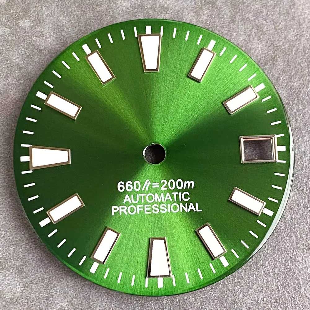 NH35 Dial 28.5mm Green Black Red Blue Sunburst Watch Dial Date Window Fit NH35 NH36 NH38 NH70 Movement Automatic Watch Parts