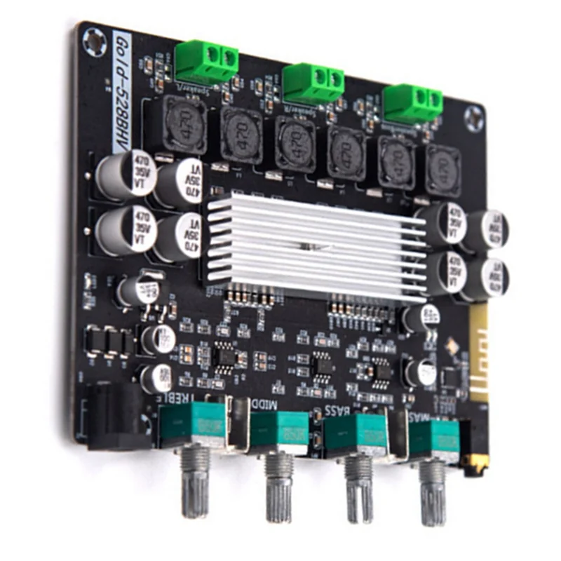 【جديد】Gold-528BHV TPA3116 لوحة مضخم الطاقة الرقمية 2.1 تكوين القناة 2 × 50 وات + 100 وات مخرج طاقة عالية 8 إلى 24 فولت