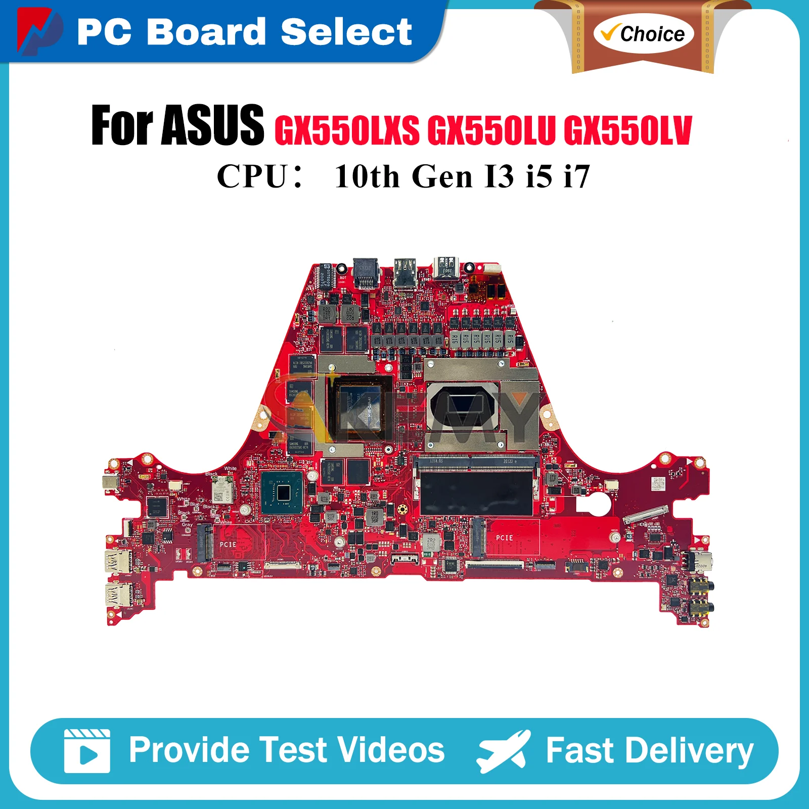GX550LXS Laptop Motherboard For ASUS ROG Zephyrus Duo GX550LXS GX550LV GX550LS GX550 GX550LW GX550LU Mainboard 10th Gen I3 I5 I7