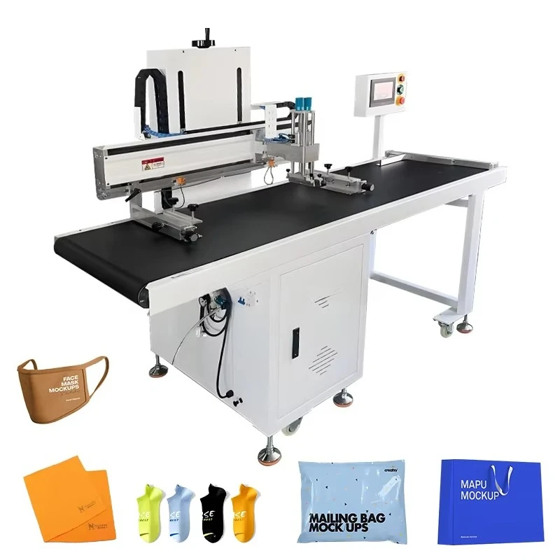 Low Price Auto Screen Printing Machine Single Color Screen Printer with Conveyor Belt Vacuum Table for Non Woven Bags/Paper Bags
