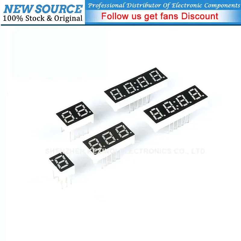 5pcs 0.36Inch Red LED Digits Display 1bit 2bit 3bit 4bit Cathode Anode Clock Digital LED 7-Segment Display Tube