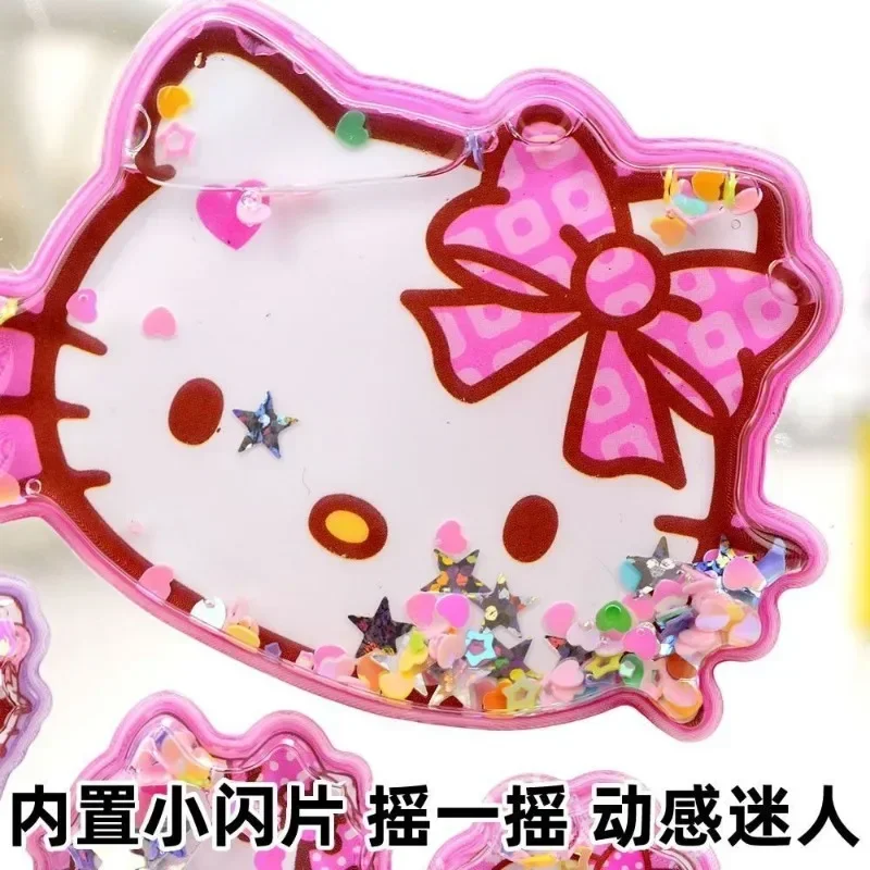 *** سانريو ثلاثية الأبعاد ثلاثية الأبعاد تهز المياه وامض الثلاجة مرحبا كيتي جراب هاتف الكمبيوتر المحمول الغيتار ملصقات الأطفال لطيف