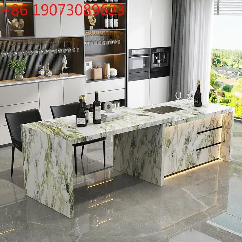Multi-Functional Retractable Island Table W/ Telescopic Stone