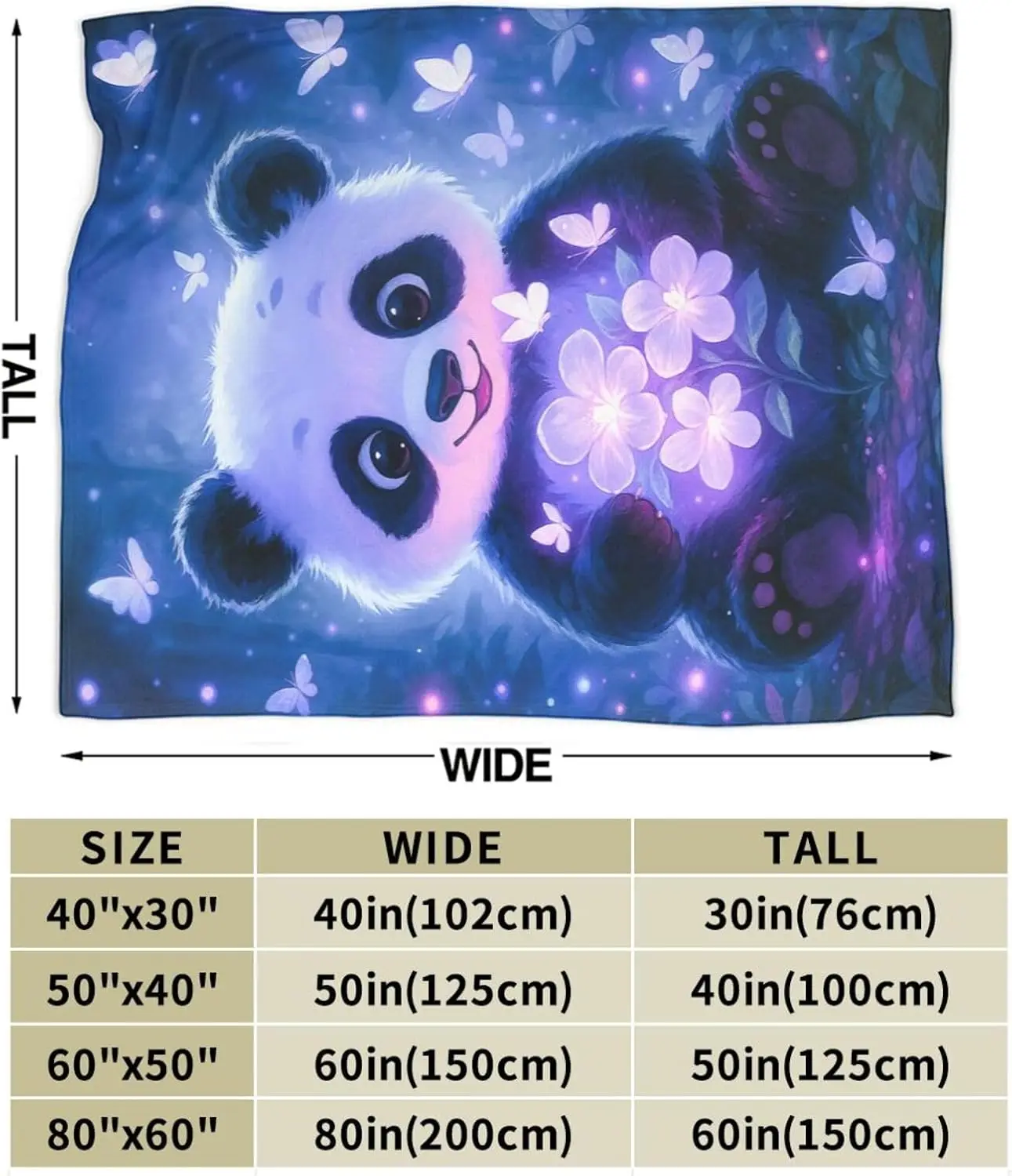 Cute Panda Throw Blanket for Couch Sofa Bedsheet Cozy Plush Decoration Autumn Winter Season Gift