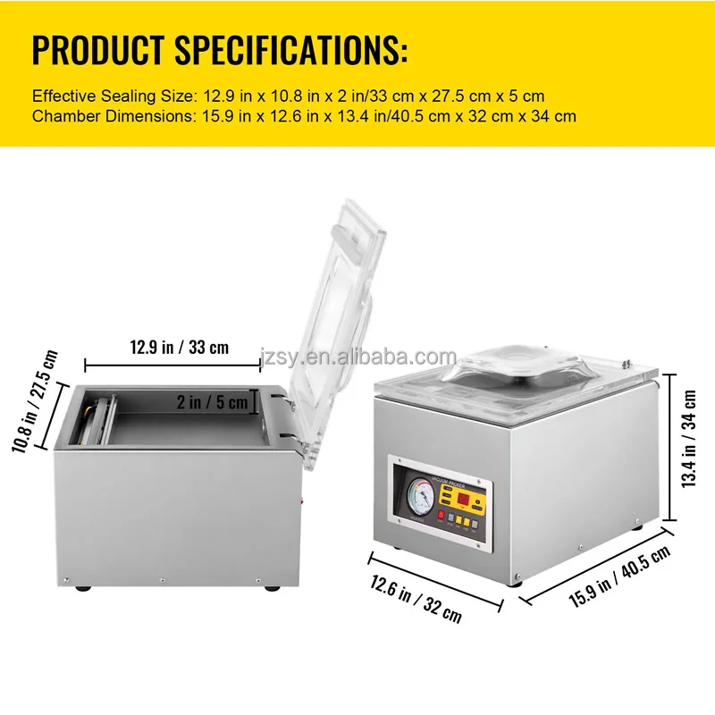 Vacuum Packing Machine Commercial Plastic Bag Sealer for Kitchen Food Business Production Storage Sealing Machine