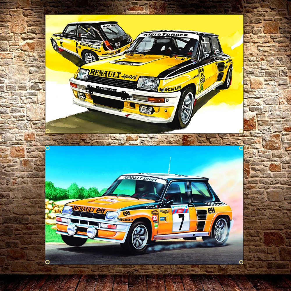 Bandera de coche deportivo Banner de poliéster impreso 5 TRUBO Car Poster 60x90cm 90x150cm decoración de garaje para entusiastas de los automóviles, decoración de la habitación