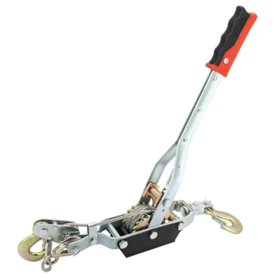 

5-Ton Winch with 10 000 Lbs Ccity Heavy Duty Steel Cable in Blue 3 Hooks and Anti-Skid Handle for Vehicle Rescue