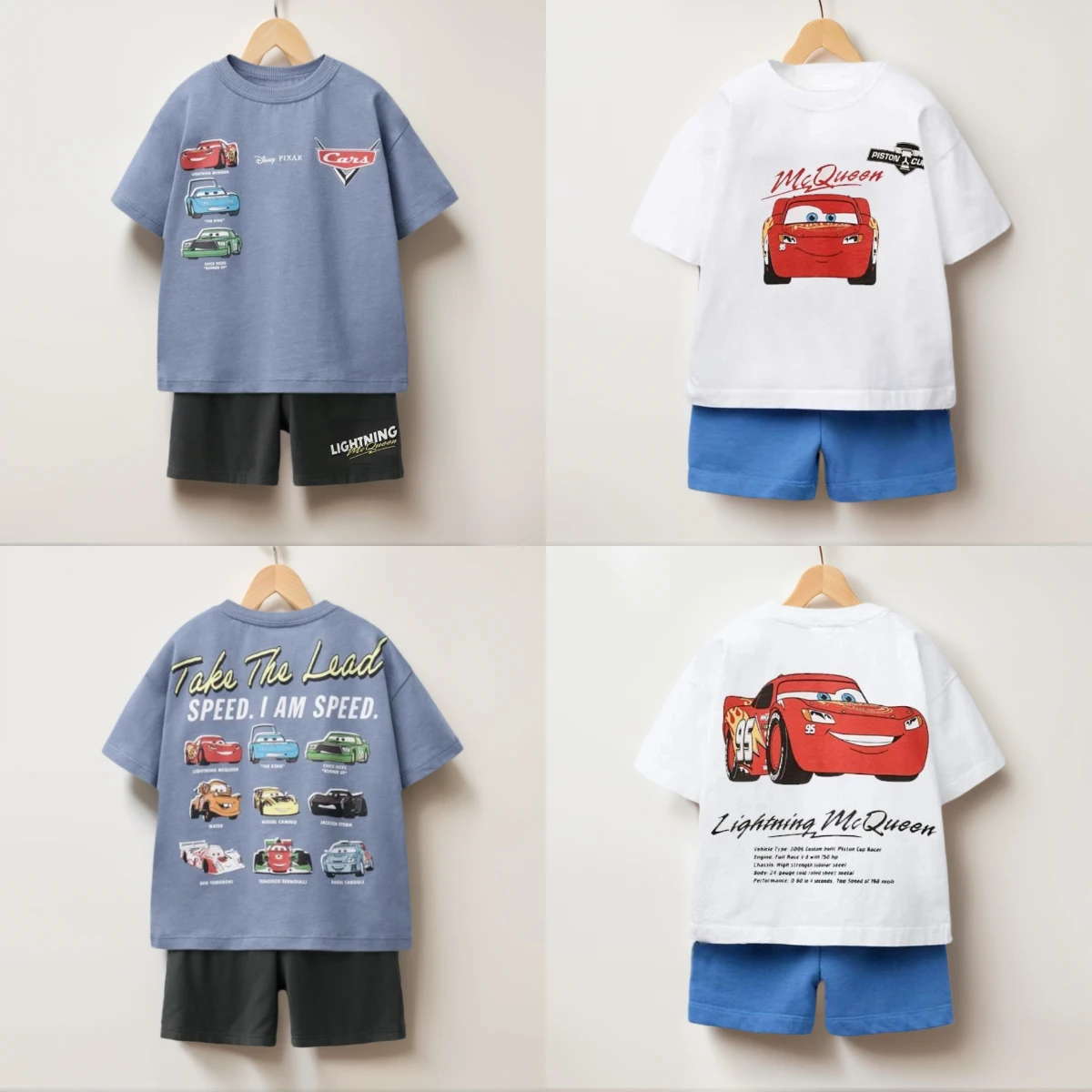 Ropa de verano para niños, camiseta con estampado de coche de dibujos animados + Pantalones cortos, camisetas de cuello redondo para niños, pantalones cortos sencillos sueltos, traje de disfraz a la moda