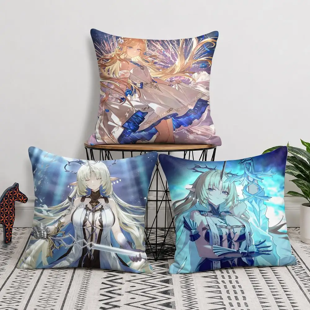 Cartethyia Wuthering Waves Cushion Cover Short Plush Soft Double-Sided Printing Pillow Case Cozy Sofa Bedroom Home Decor Gift