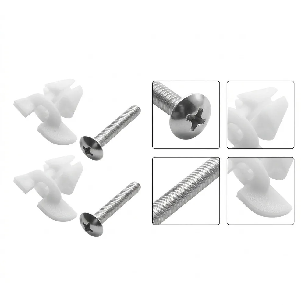 Plastic Toilet Hardware Toilet Seat Bolts Damaged Bolt Substitute Lightweight Yet Sturdy Lightweight Bathroom Fixtures