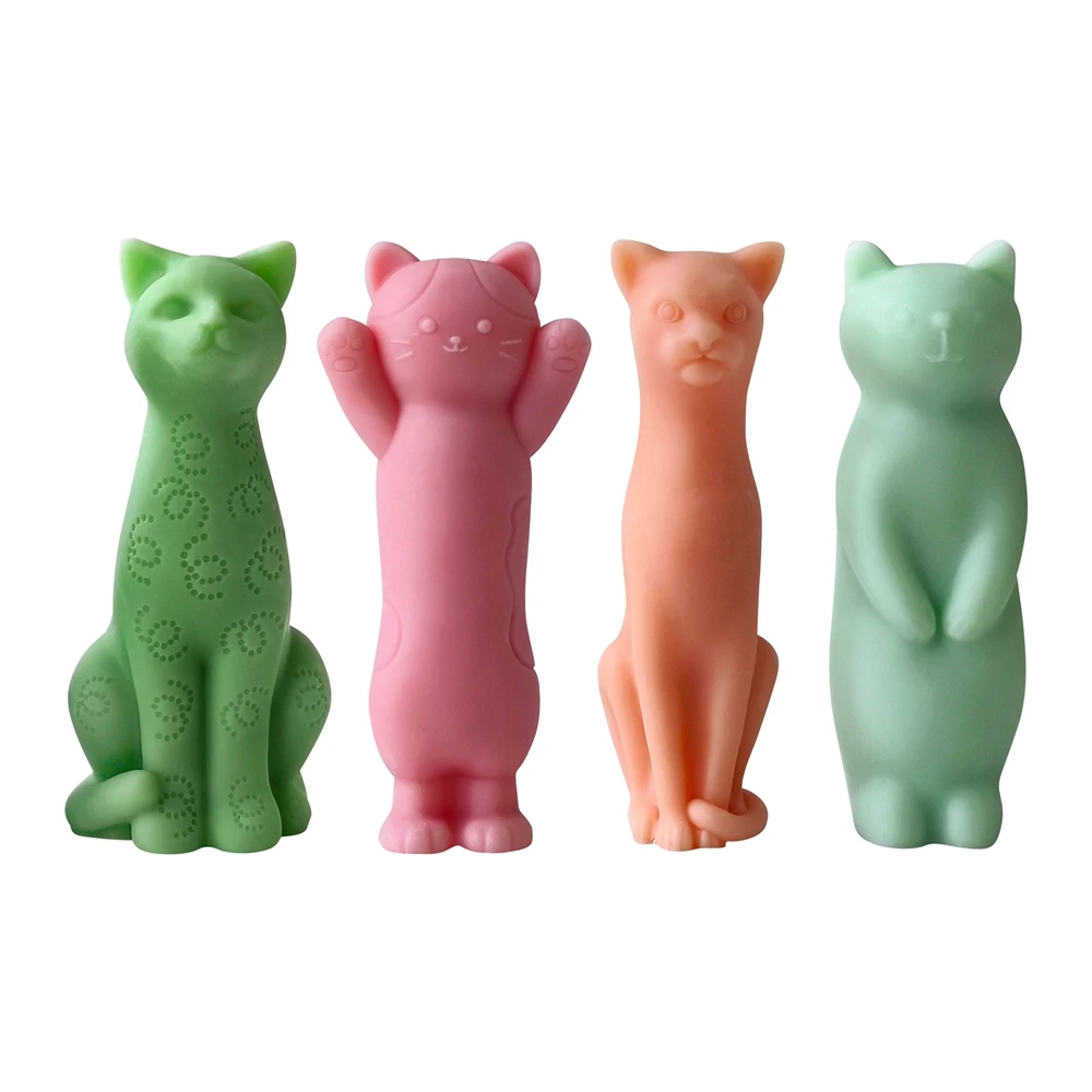 Kitten Aromatherapy Candle Silicone Mold 3D Animal Kitten Gypsum Silicone Mold Scented Making Tools 3D DIY Handmade Fragrance