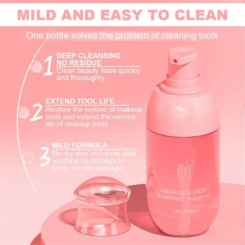 Professional Makeup Cleaner 55ML Makeup Tool Cleaner Perfect For Travel or Home Use And Essential For Makeup Studios T4MB