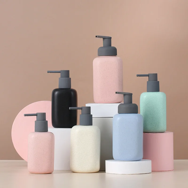 Ceramic Lotion Bottle Nordic Bathroom Hand Sanitizer Hotel Soap Dispenser Shampoo Bath Gel Press Foaming Subpackage Bottle