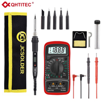 JCD Soldering Iron Kit With Digital Multimeter Adjustable Temperature 80W 220V/110V Rework Station Soldering Tips Welding Tools