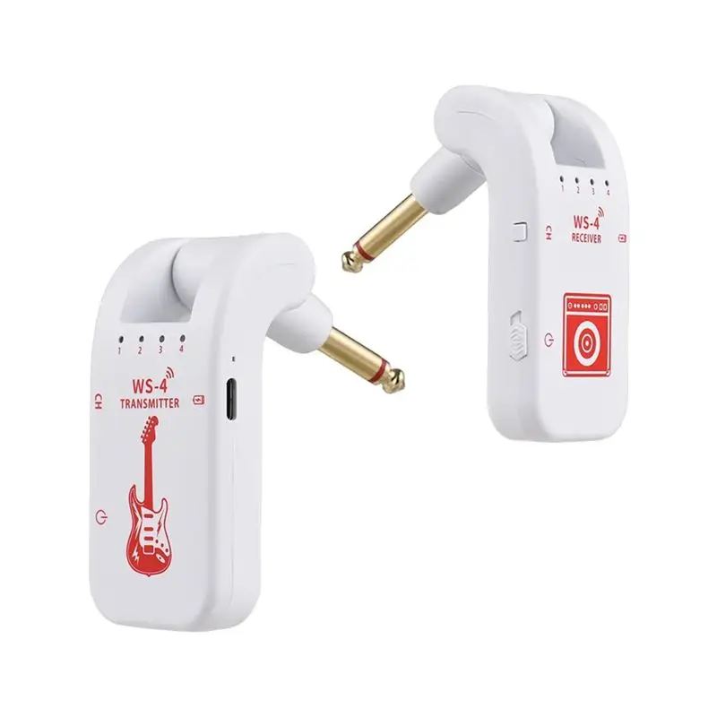 ABLB-2.4G Wireless Guitar System Rechargeable Guitar Transmitter Receiver 48K/16Bit Real-Time Transmission Rotatable Plug