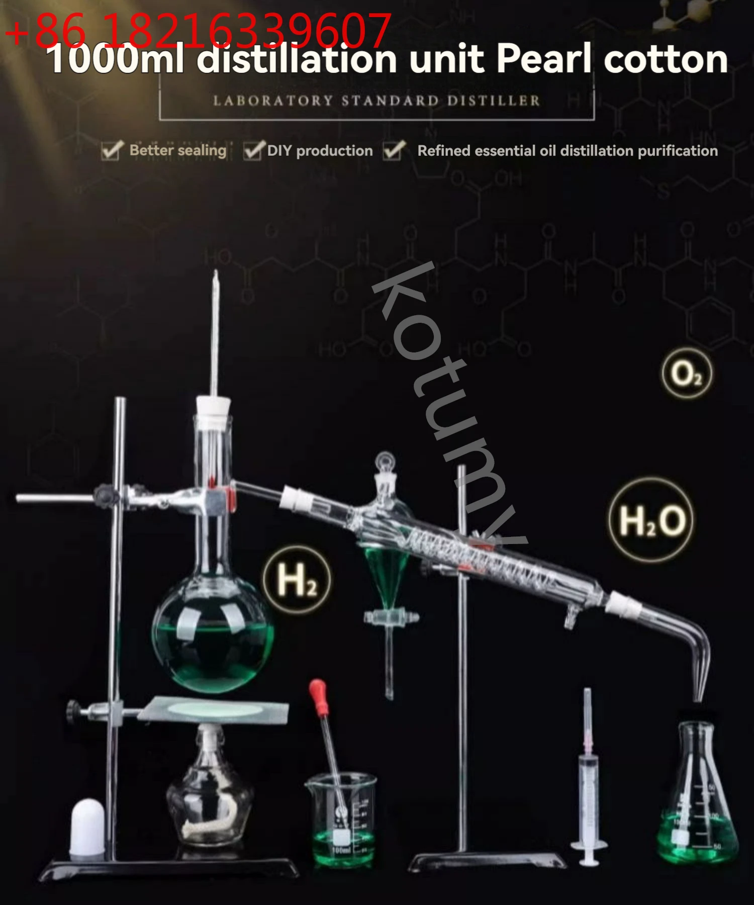 TAO Essential Oil Distillation Kit Distillation Apparatus Distillation Condenser Distilled Water Purification Extraction Full Se