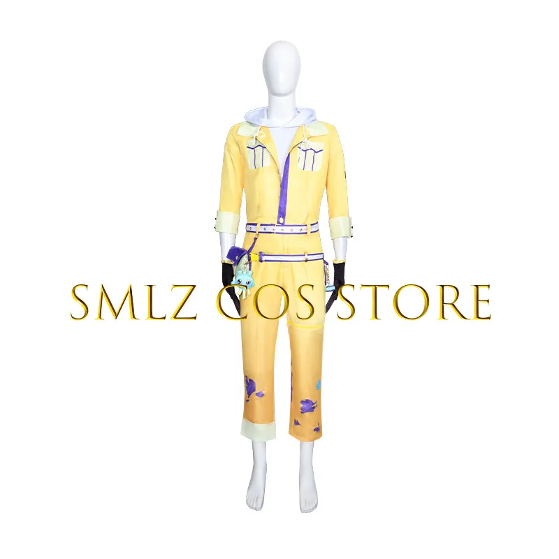 Anime PJSK Kamishiro Rui AND Tenma Tsukasa Cosplay Costume Man Purple Yellow Uniform Workwear Wig Set Party Play Outfit view 4