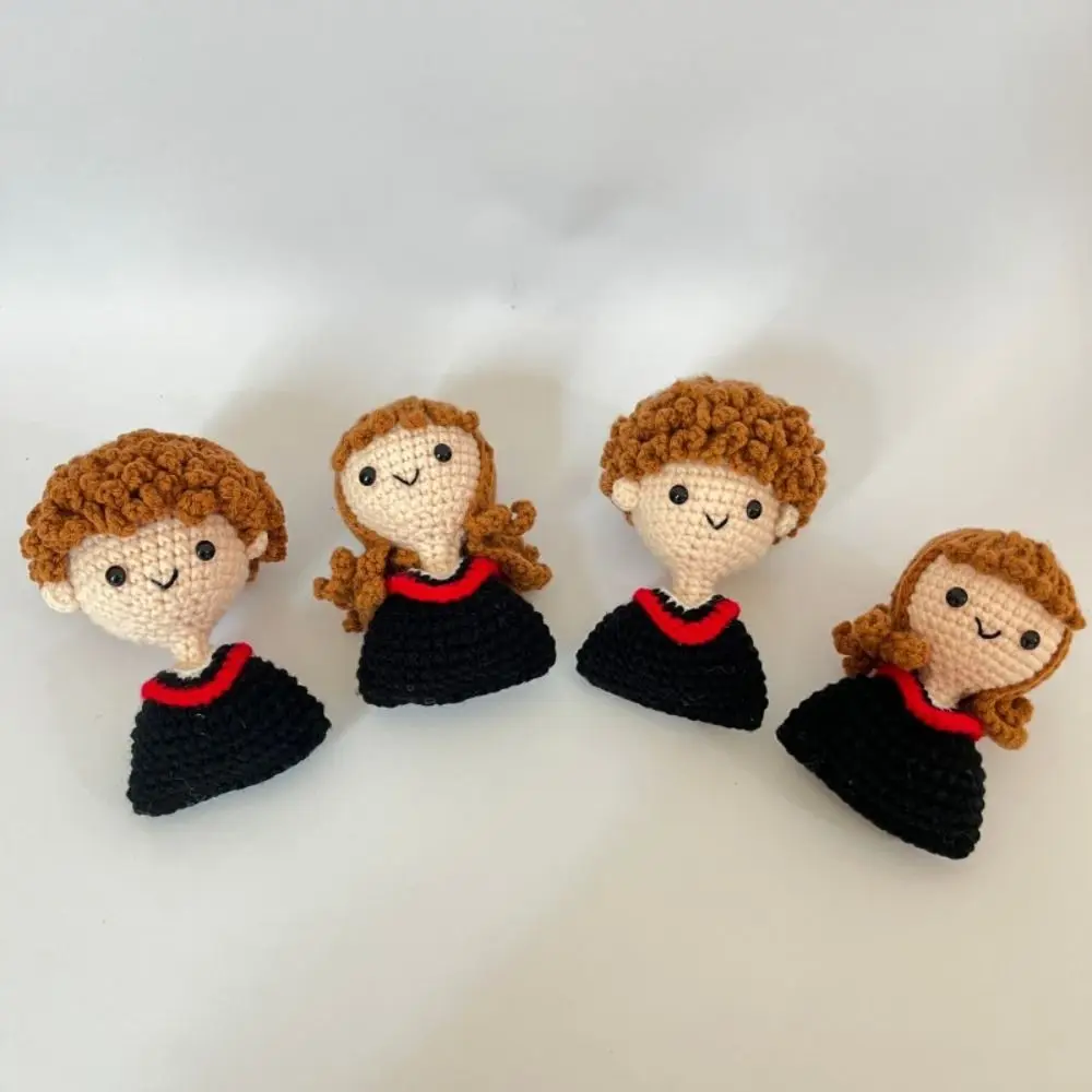 Friends Gift Handmaking Crochet Graduation Woven Soft Wool Knitted Key Ring Mini Hanging Ornament Knitted Backpack