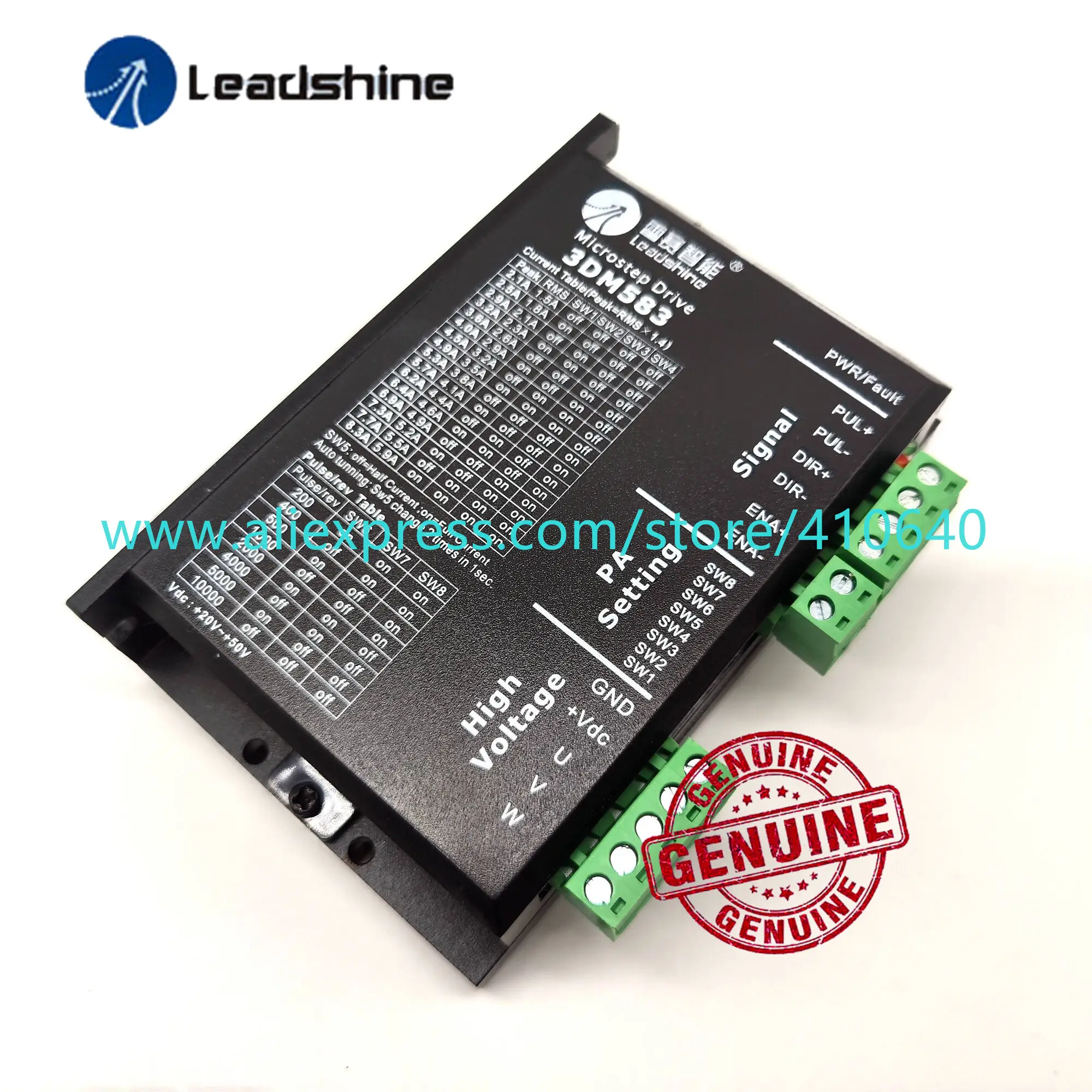 Genuine Leadshine 3DM583 3 Phase Stepper Motor Driver 20-50VDC 2.1-8.3A Work with NEMA23 24 Step Motor Replace 3ND583