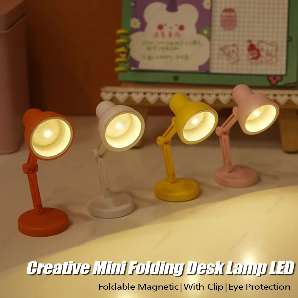 Portable LED Mini Desk Lamp with Clip USB Powered Reading Light for Bedroom Dorm Bed Table Study Night Lamp