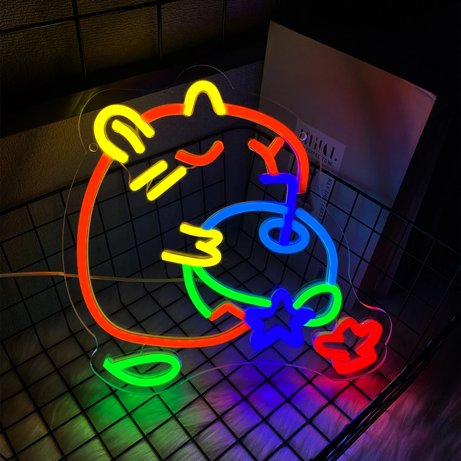 The Capybara Holds Coconut Led Neon Sign, Interesting Animal Icons, Decor For Bedrooms, Homes, Holiday Parties And Fruit Shops.