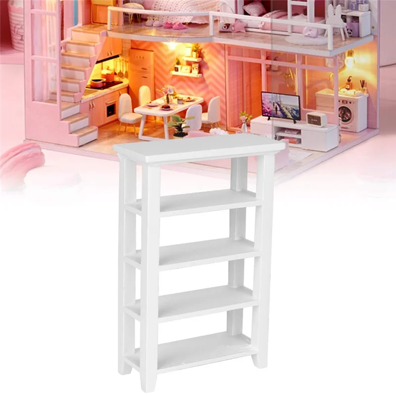 Miniature Furniture Model 4 Layers Shelf Display Rack 1: 12 Doll House Replacement-AT36