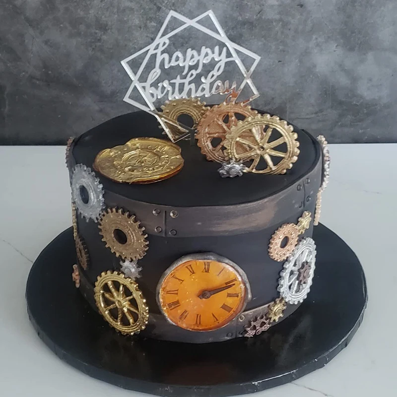 Steampunk Fondant Mold Silicone Gears Teeth Mould For Travel Themed Cake Decoration Chocolate Candy Cupcake Topper Sugarcraft