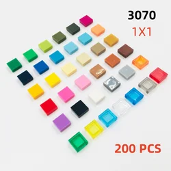 200 Pcs/lot Buildings Blocks  3070 Tile 1x1 DIY Assmble Collections Bulk Modular GBC Toy For High-Tech MOC Set