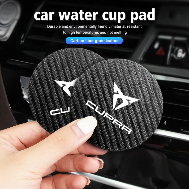 2pcs Car Water Cup Holder Mat Anti Slip Insert Coasters Pads For Cupra SEAT 300 Leon 5f Ibiza 6j ATECA Arona Exeo R