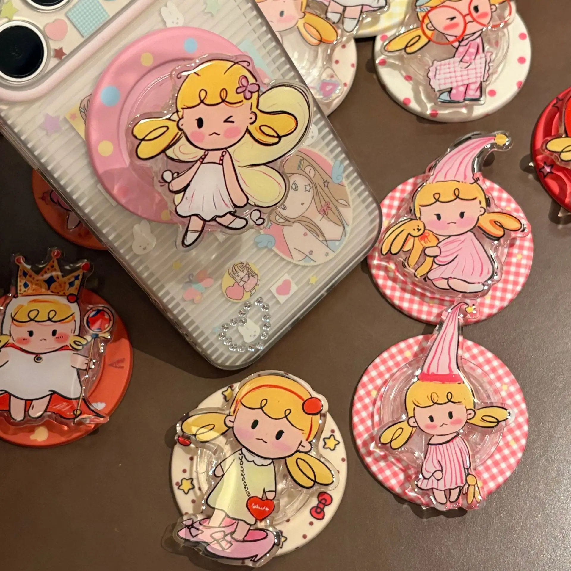Cute Angel Adoudou MagSafe Magnetic Phone Grip Angel Girl Style Phone Decoration Pink Pajama Style Epoxy Cute Phone Hodel - view 2