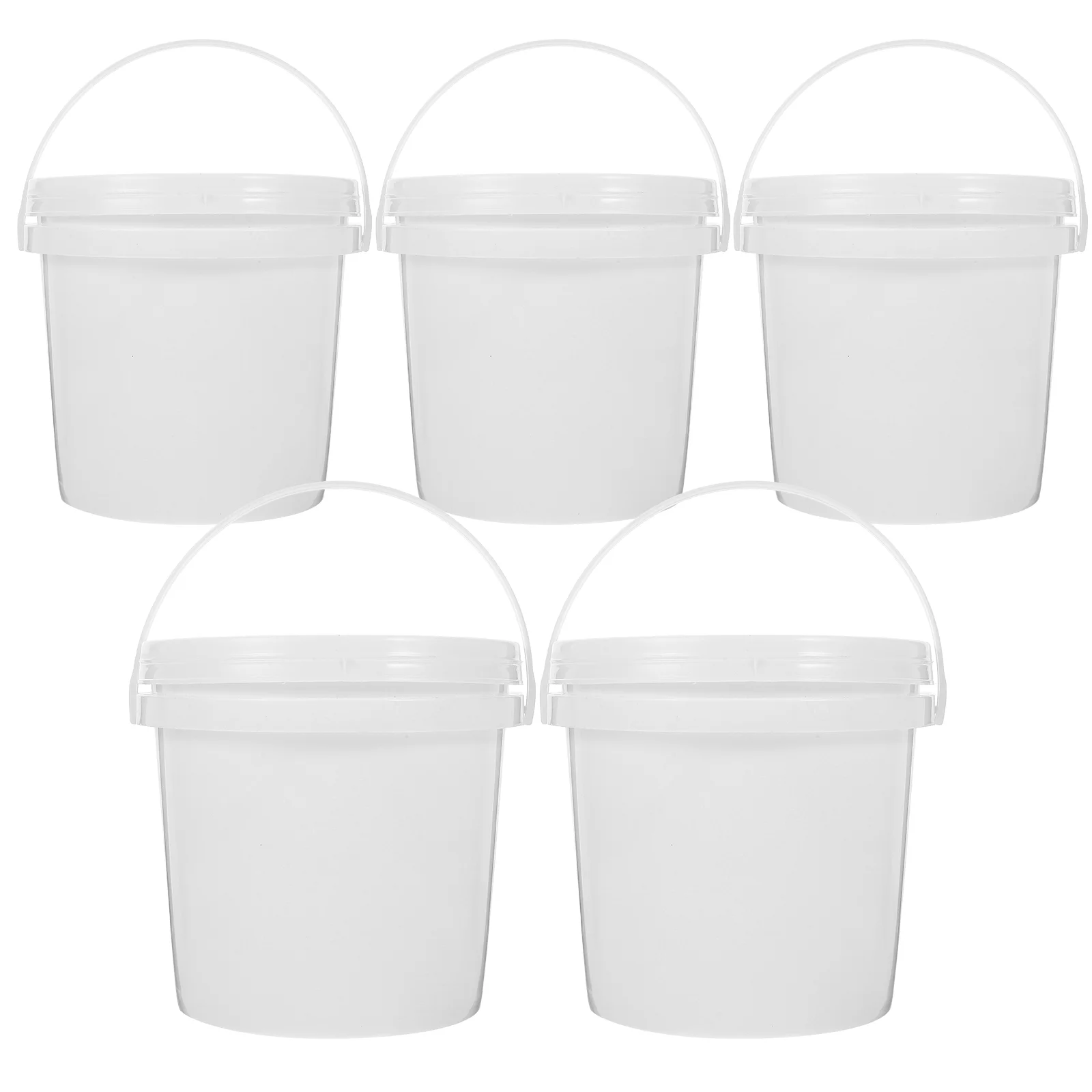 5 Pcs Buckets Plastic Barrel Farm Small with Handle Multipurpose Water White Portable