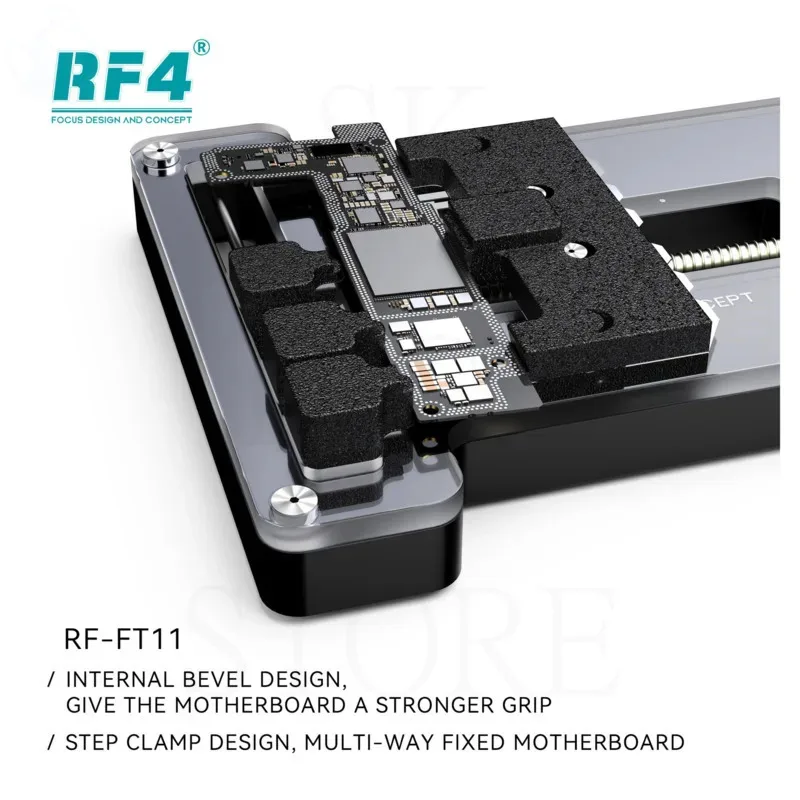 RF4 FT11 Mobile PCB Clamp, Motherboard Fixture, Chip, CPU, Operação IC, Resistente à Temperatura, Fixação