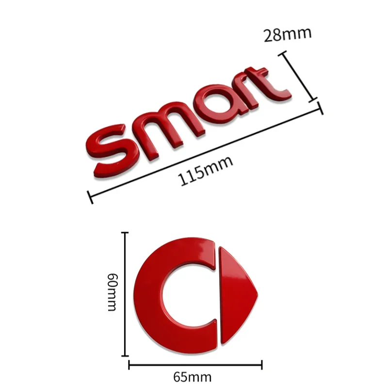 2pcs Metal Car Trunk Emblem Front Hood Sticker Accessories for Smart Forspeed Forjeremy Escooter Roadster Prix Fortwo Forfour