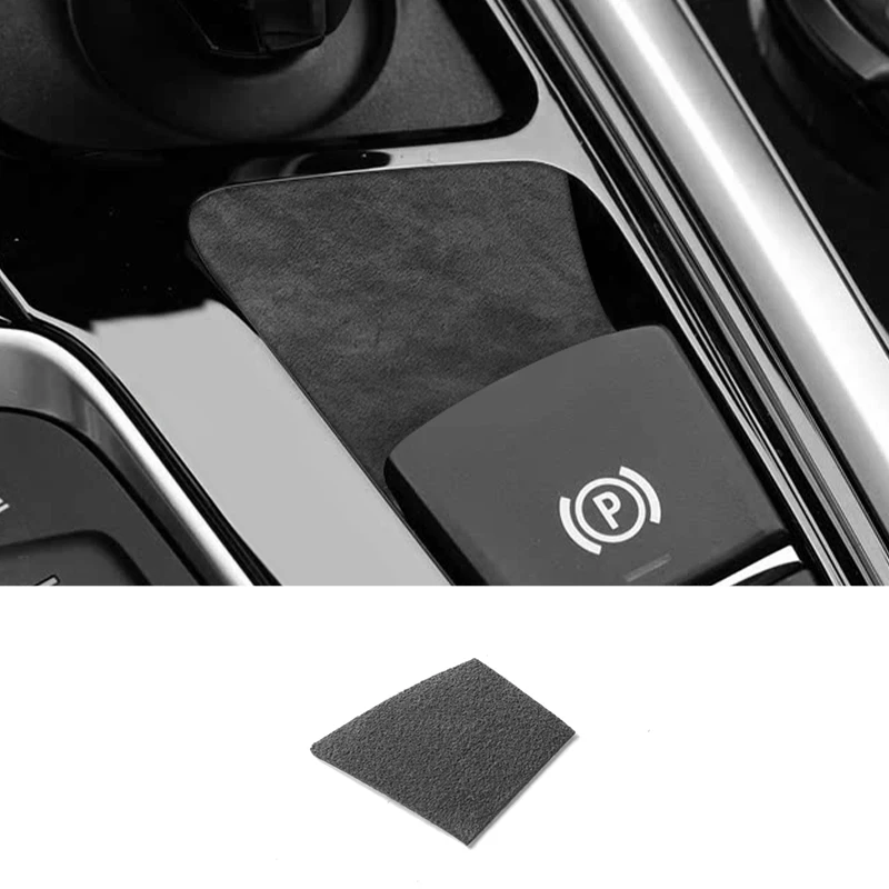 Made of Alcantara For BMW X3 G01 G08 X4 G02 Handbrake Button Trim Sticker Car Interior Anti Scratch Protection Tuning Accessorie