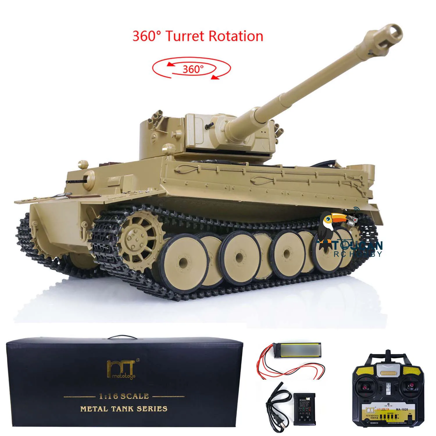 1/16 Mato Metal 1220 RTR RC Tank German Tiger I Infrared Barrel Recoil Finished Controlled Panzer Vehicle Toys for Boys TH00645