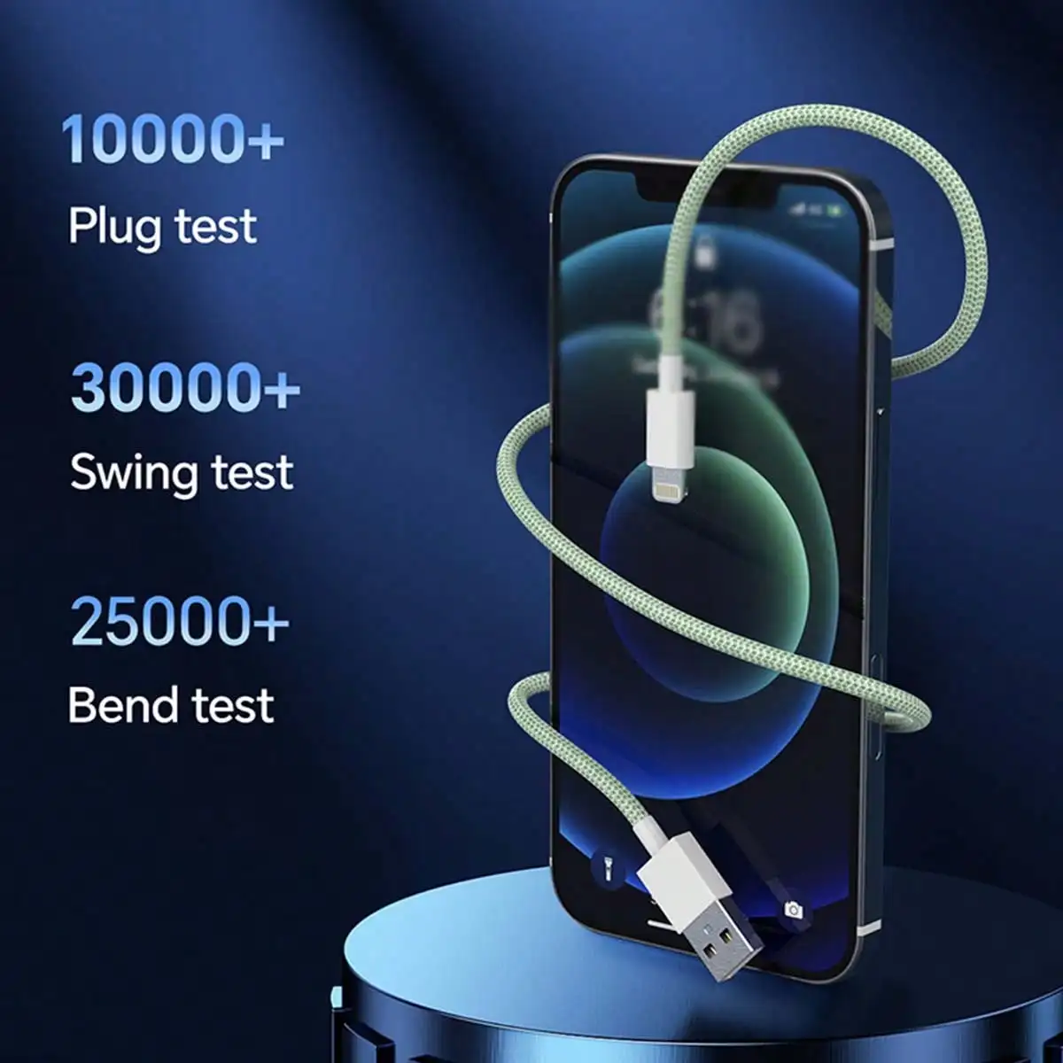 Braided Lightning Cable Fast Charging for IPhone 14 13 12 11 MacBook Pro Max XS XR 8 Plus SE Huawei OPPO Vivo