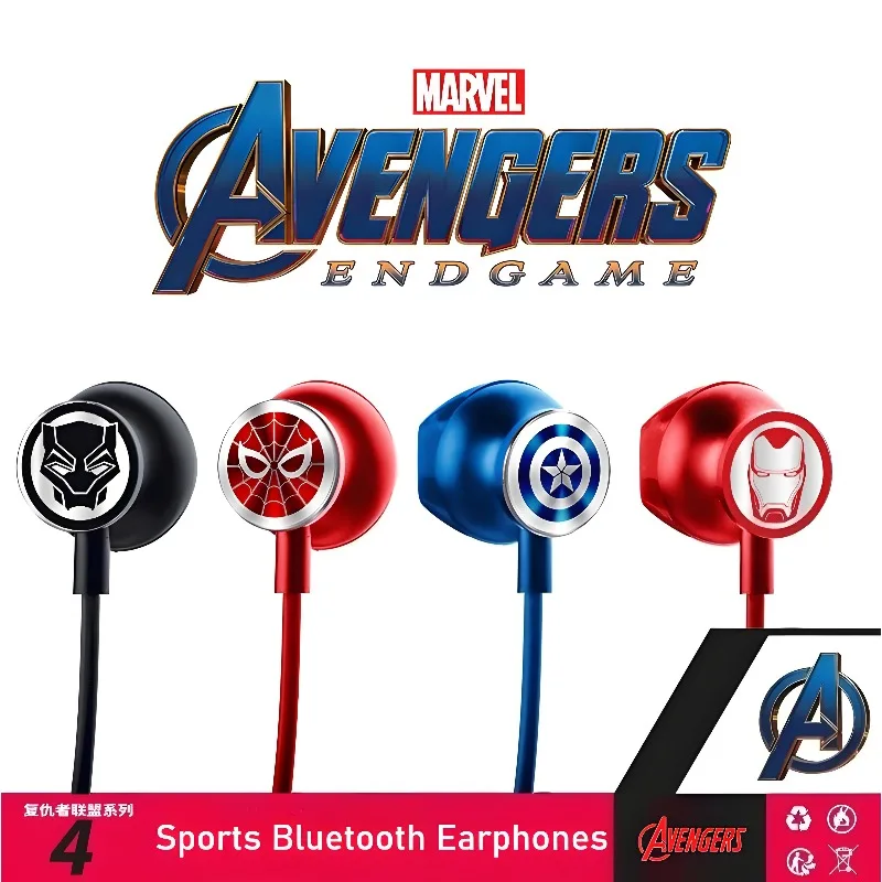 

Беспроводные наушники Marvel Bluetooth «Человек-паук», крутая подвеска на шею, водонепроницаемая, устойчивая к поту, для бега, спортивных звонков, подарок с шумоподавлением