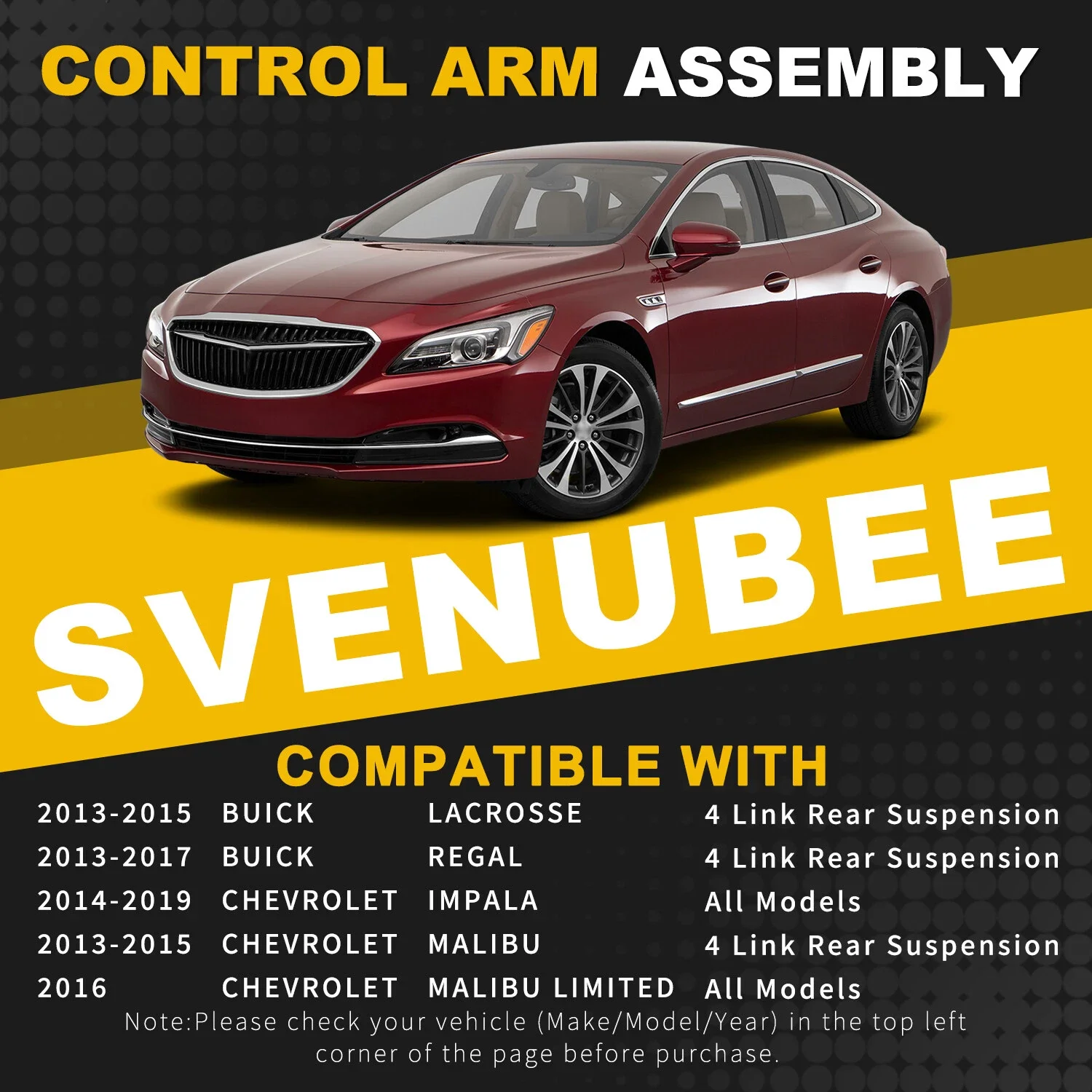 Svenubee 4Pcs Rear Upper Control Arms Sway Bar Link Kit Fit for 2013-2015 Malibu 2016 Malibu Limited 2014-2019 Impala 2013-2017