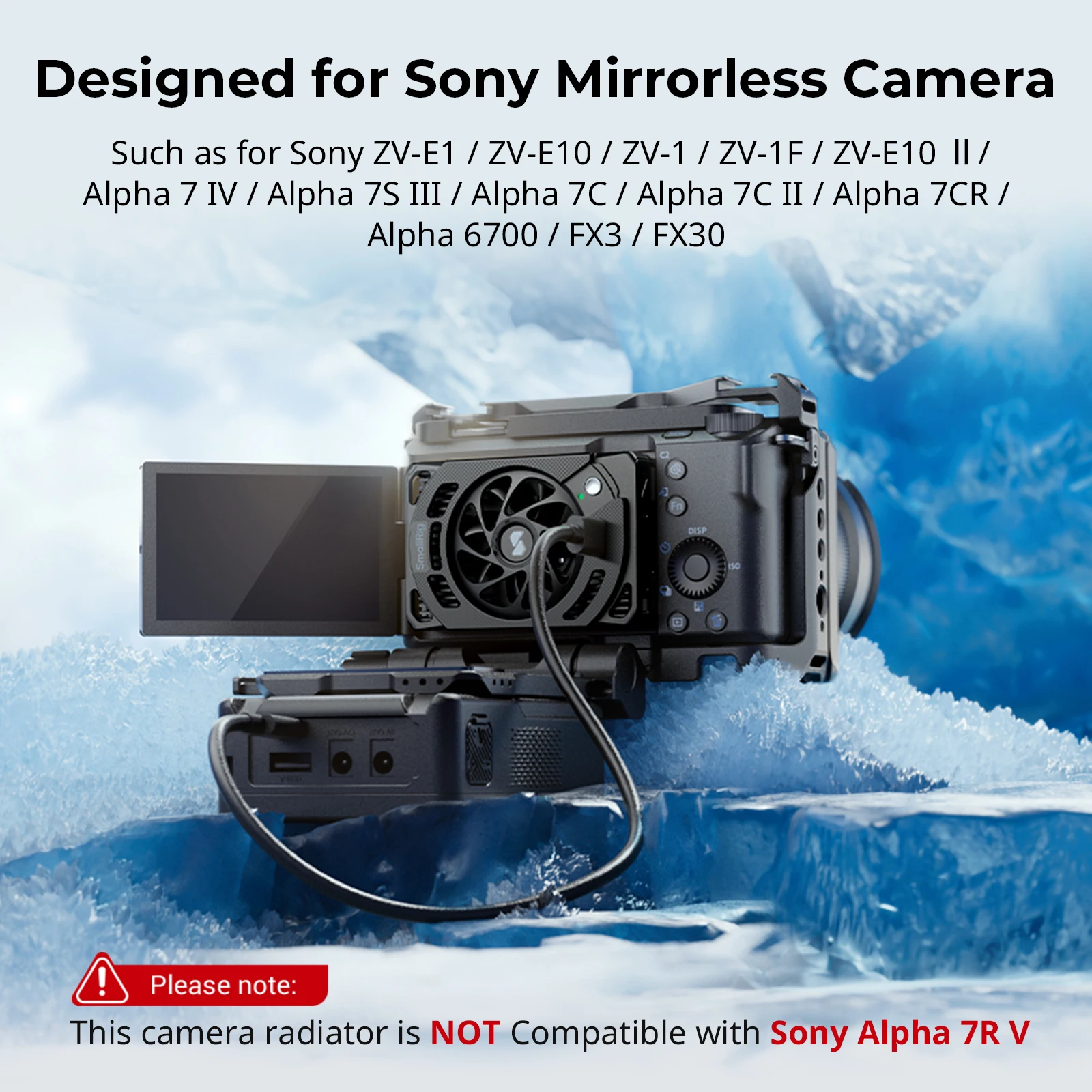 SmallRig Cooling Fan for Sony ZV-E1 ZV-E10 Alpha 7 Series