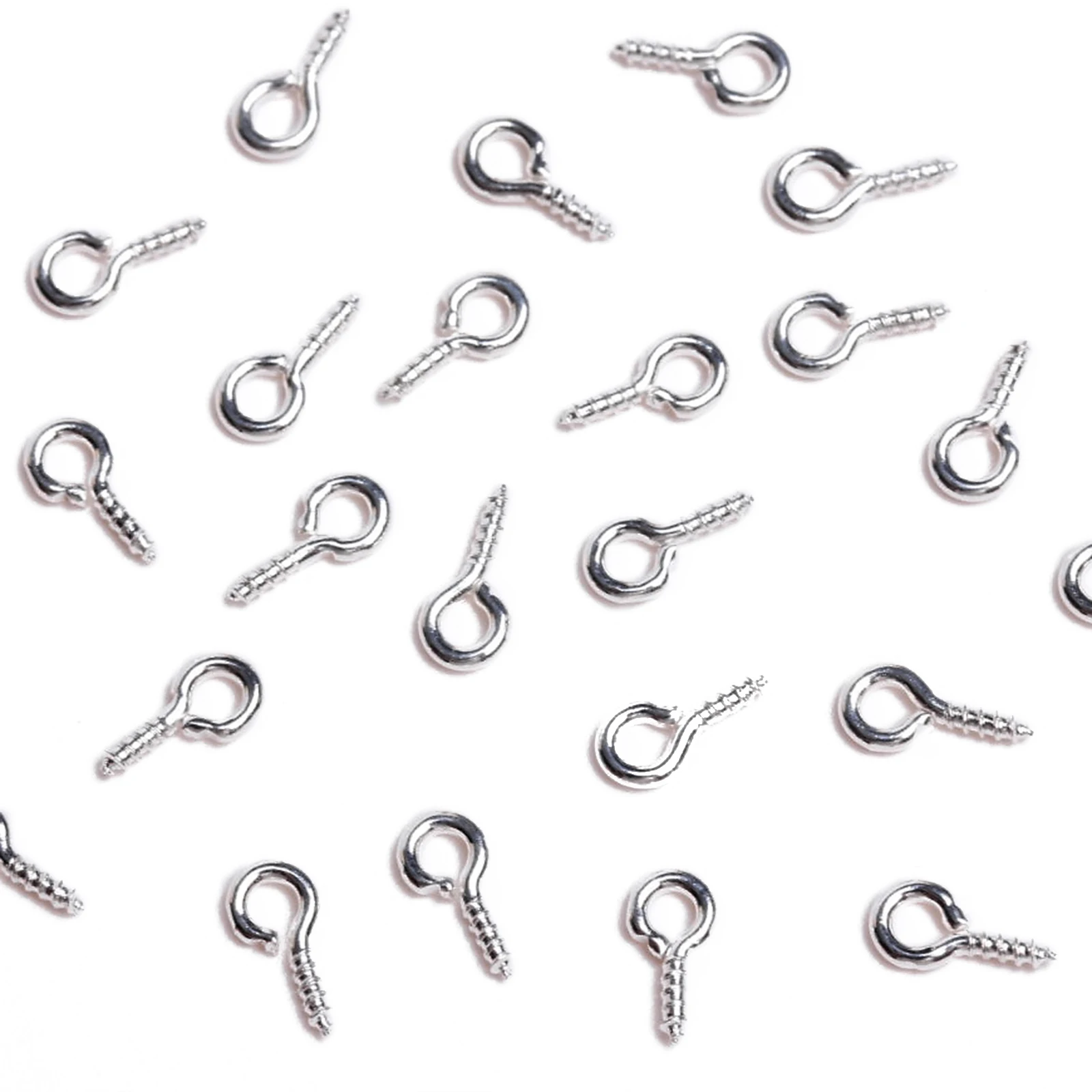 200pcs/100pcs/bag 4x8mm Tiny Screw Eye Pins Sheep Eyes Nails DIY Keychain Necklace Bracelet Pendant Jewelry Craft Accessories