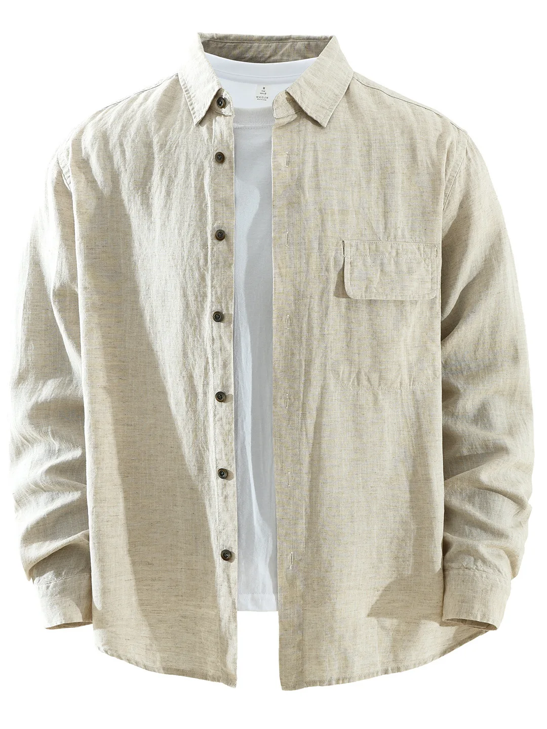 

Loose Fit Linen Long Sve irt Men's Faionable Casual Artistic Sle Loose Linen Material Loose Fit Casual irt