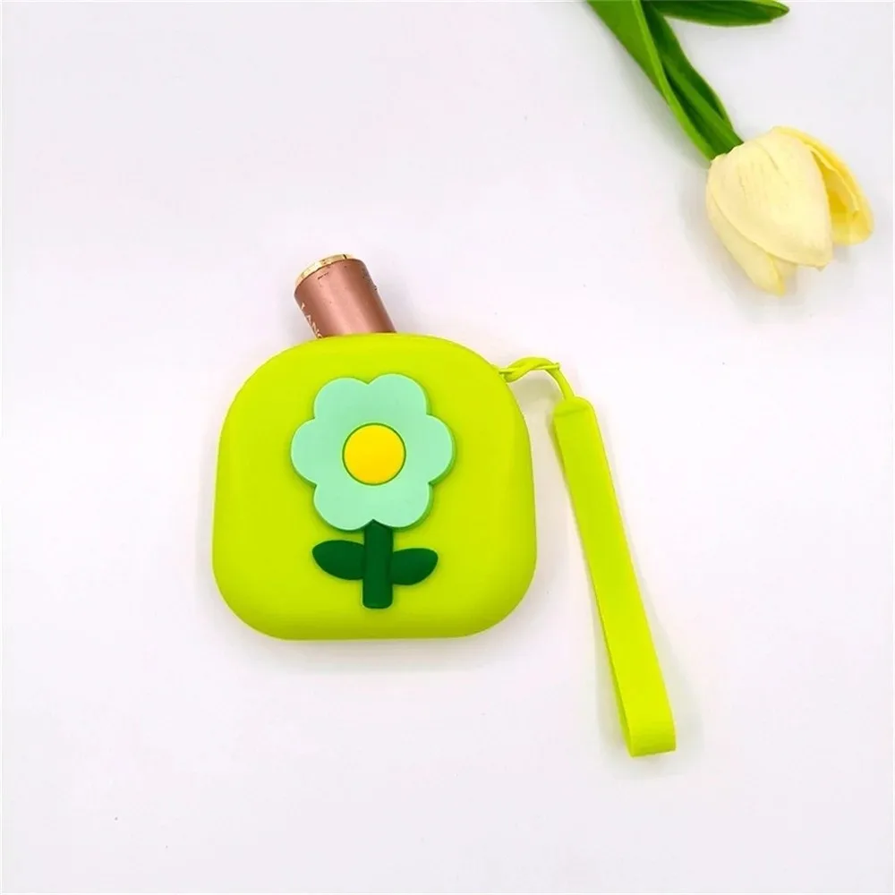 Nuevo monedero de silicona con dibujos de flores, bolsa de almacenamiento con cremallera, pulsera multiusos, bolso, auriculares, lápiz labial