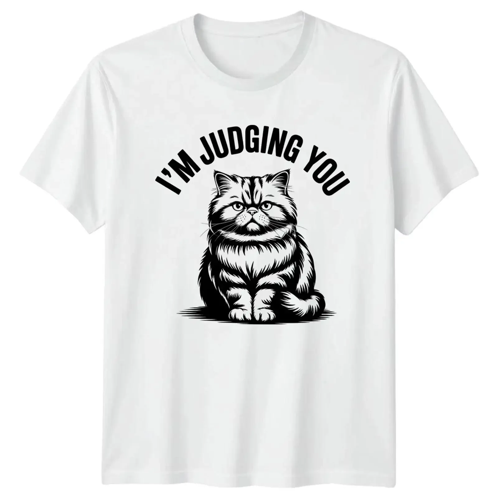 Im Judging You T Shirt Katze Tier Geburtstag Geschenk für Sie und Ihn vintage Washed Casual streetwear Breathable graphic