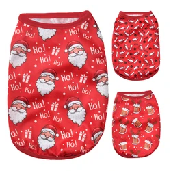 Dog Clothes Christmas Pet T-shirt For Small Medium Dogs Cats Summer Breathable Soft Cozy Puppy Vest Coat Chihuahua Pug Outfits