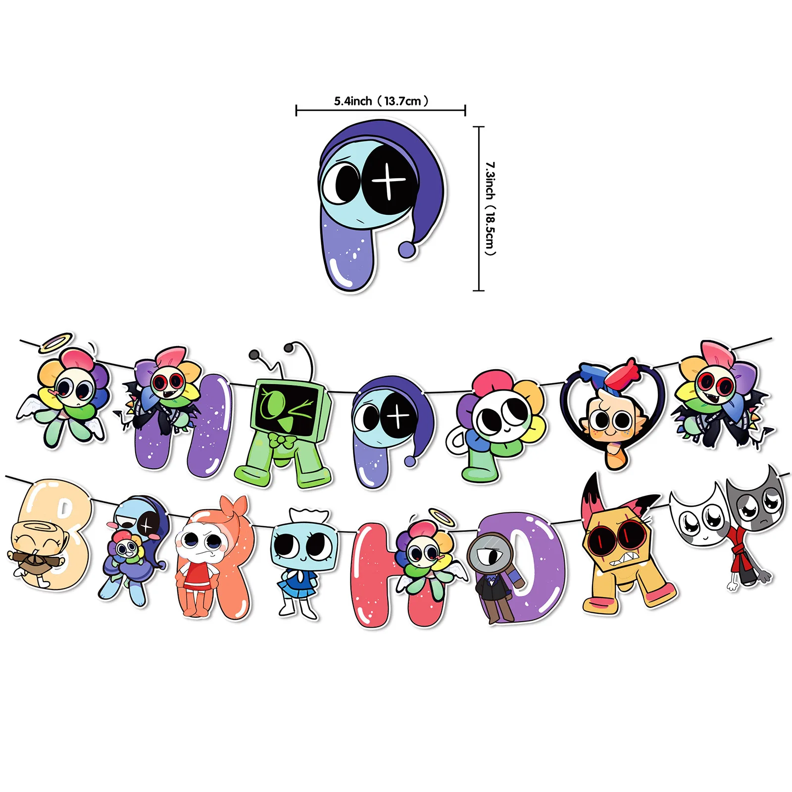 Dandy\'s World Cute Dandy Horror Game Party Supplies Decorations Balloon Banner Cake Topper Kid Children Gift Birthday Shower