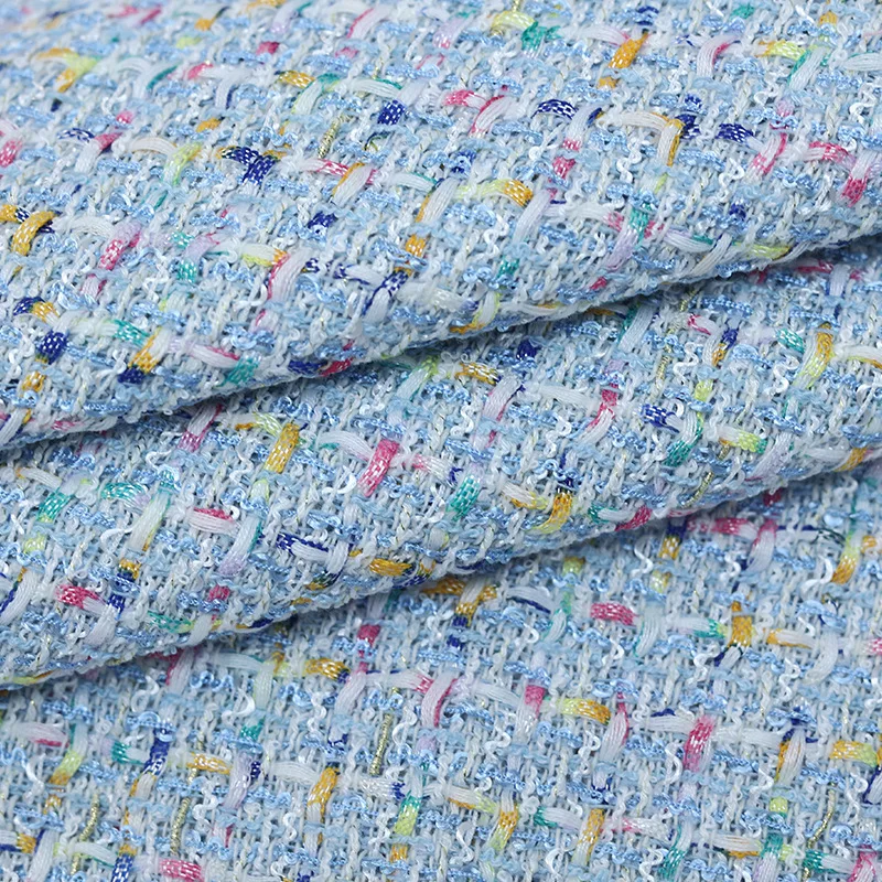 1x1,48m Paillettenstoff für Jacken, Mäntel, Kleider, DIY Farbiger Grobstrickstoff, Oberteil, Rock, Nähstoff, Handtaschenmaterial – Detail 8