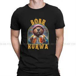 Drinking Beer Special TShirt Kurwa Bobr Bober Comfortable Hip Hop Graphic  T Shirt Short Sleeve Hot Sale