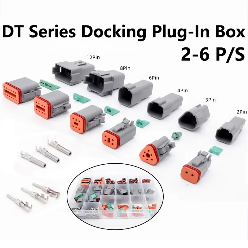 

588Pcs Deutsch DT Series Waterproof Wire Connector Kit Automotive Sealed Plug Connector With Terminals 2-6P DT06-2S DT04-2P