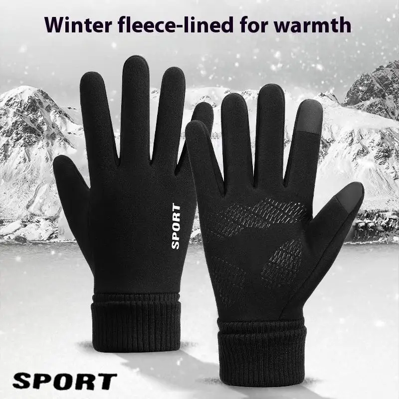 Autumn Winter Outdoor Cycling Gloves Gym Fitness Sports Running Warm Touch Screen Nonslip Gloves Motorcycle Gloves Men